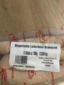 Leberkäs Bratwurst100 g, 5 Stück cac.